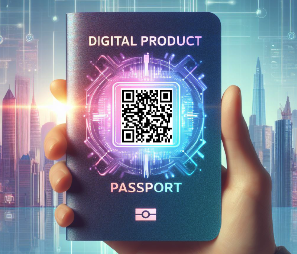 alt="Digital Product Passport med QR kode"